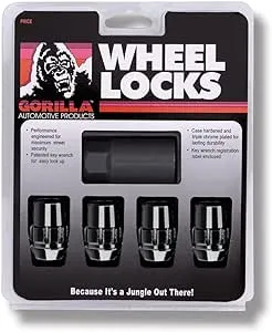 Gorilla Automotive 71631NBC Acorn Black Chrome Wheel Locks (12mm x 1.50 Thread Size) Pack of 4