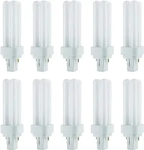 Sunlite PLD13/SP35K/10PK 13W Compact Fluorescent Plug-in PLD 2-Pin Bulb 660Lm Neutral White 3500K GX23-2 Base (40540-SU)