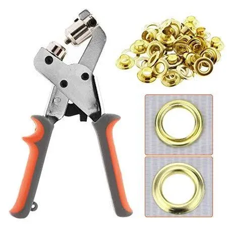 BEAMNOVA Grommet Tool Kit 1/4 Inch (6Mm) Handheld Hole Punch Pliers Grommet Mach