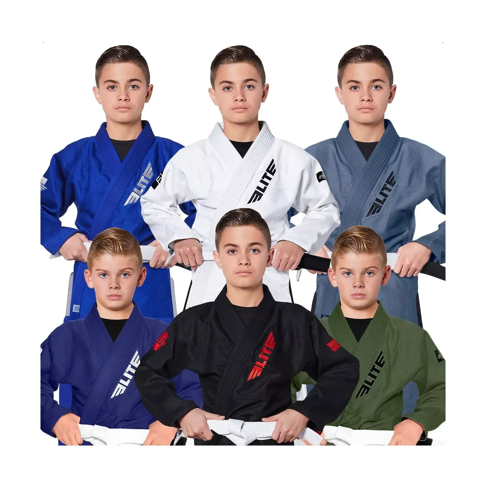 Elite Sports IBJJF Ultra Light BJJ Brazilian Jiu Jitsu Gi for Kids with Presh...