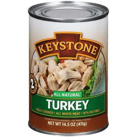 (3 Pack) Keystone All Natural Turkey 14.5 oz Can Emergency Survival Food for Camping Hiking and Backpacking Ready to Eat, Men's