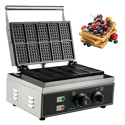 VEVOR Commercial Waffle Maker Square Belgian 1550W Muffin Stick Waffle Making Machine HFBJSPFXHFLHT-101V1