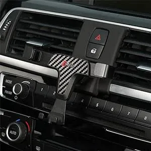 Bwen Carbon Fiber Phone Holder for BMW 3 Series 2012-2018, Adjustable Car Air Vent Mount, 360 Rotation, fits iPhone 13/14/15/16/17/18/X/11/10/9