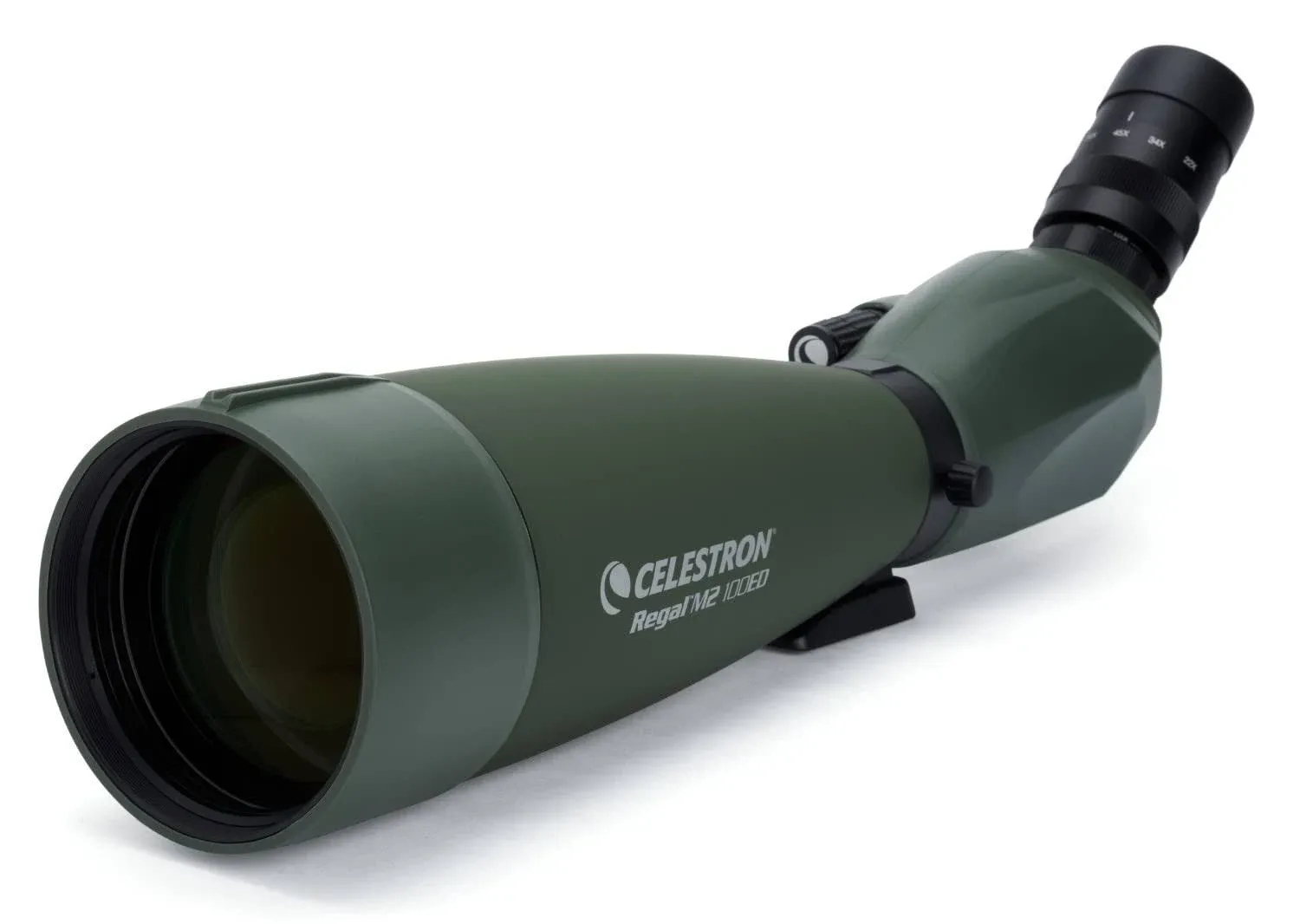 Celestron 52306 Regal M2 22-67x100mm ED Angled Zoom Spotting Scope Telescope with Multi-Coated Optics, BaK-4 Prism Glass, Lightweight Magnesium Alloy Body and Padded Carry Case, Green