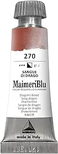 MaimeriBlu 12ml Single-Pigment Watercolor Paint - Dragons Blood PBr25 Professional Watercolor Paint - Lightfast and Transparent Watercolor Paint Tube for Artists