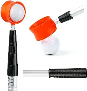 Orlimar Fluorescent Head Golf Ball Retriever for Water, 12/15/18 Foot Telescopic Design