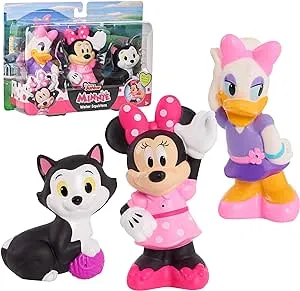 Disney Junior Minnie Mouse 3-Pack Bath Toys, Figures Include Minnie Mouse, Daisy Duck, and Figaro, Kids Toys for Ages 3 Up by Just Play