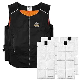 Ergodyne Chill-Its 6260 Lightweight Phase Change Cooling Vest with Packs - Black