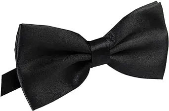 AWAYTR Men's Pre Tied Bow Ties for Wedding Party Fancy Plain Adjustable Bowties Necktie