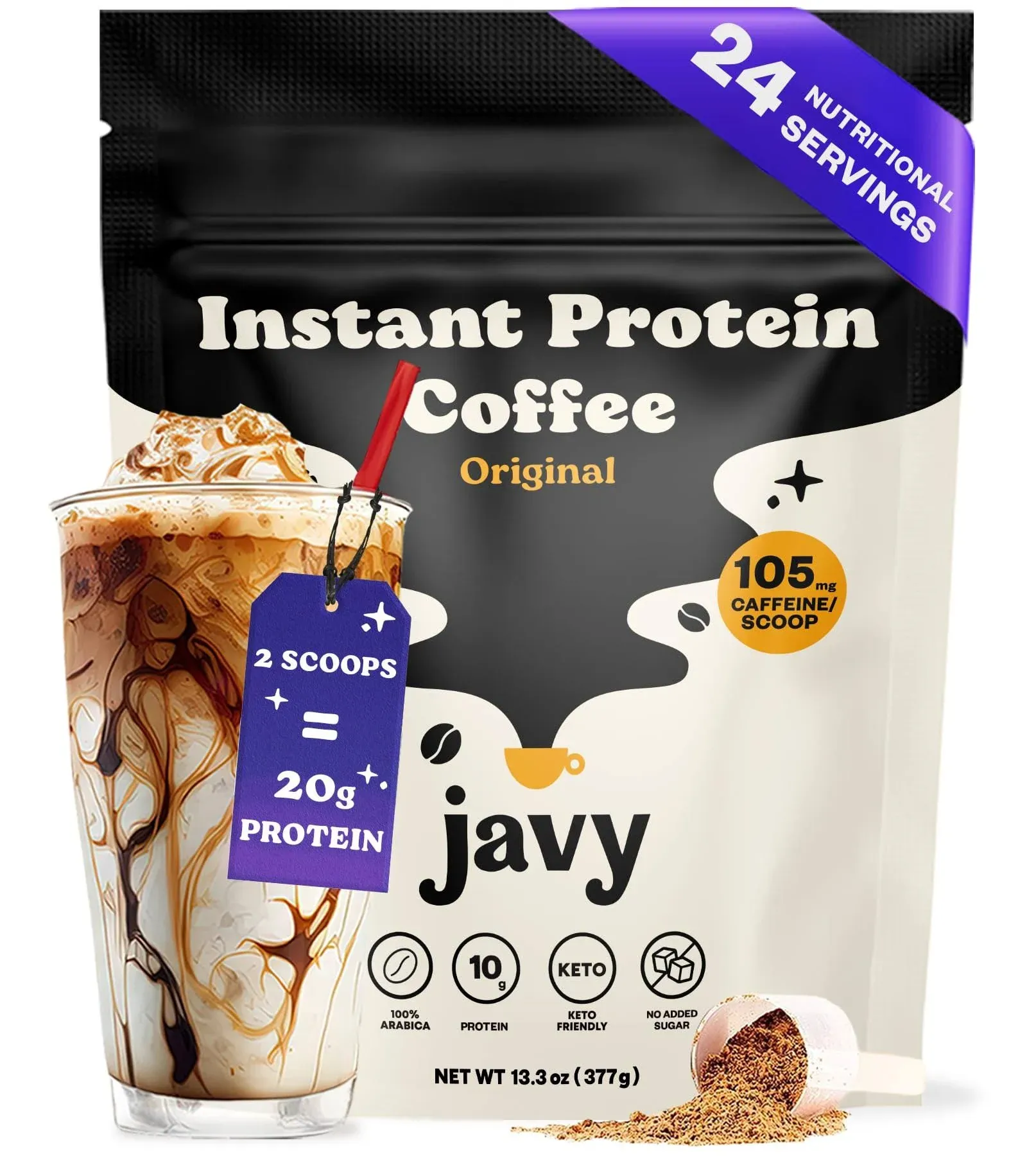 Instant Protein Coffee 10g Protein per Serving 24 Servings