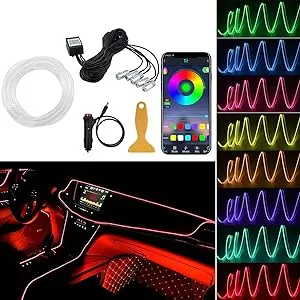 AKEPO Interior Car Lights, Multicolor RGB LED Car Strip Lights, Bluetooth APP...