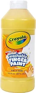 Crayola Washable Finger Paint, Yellow, 16 Ounce, School Painting Supplies, Gifts for Kids, 3, 4, 5, 6