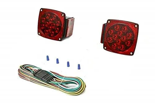 AUTO 12V Submersible LED Trailer Tail Light Kit for Under 80 Inch Trailer Boat Utility Trailer Waterproof (Trailer Light kit)