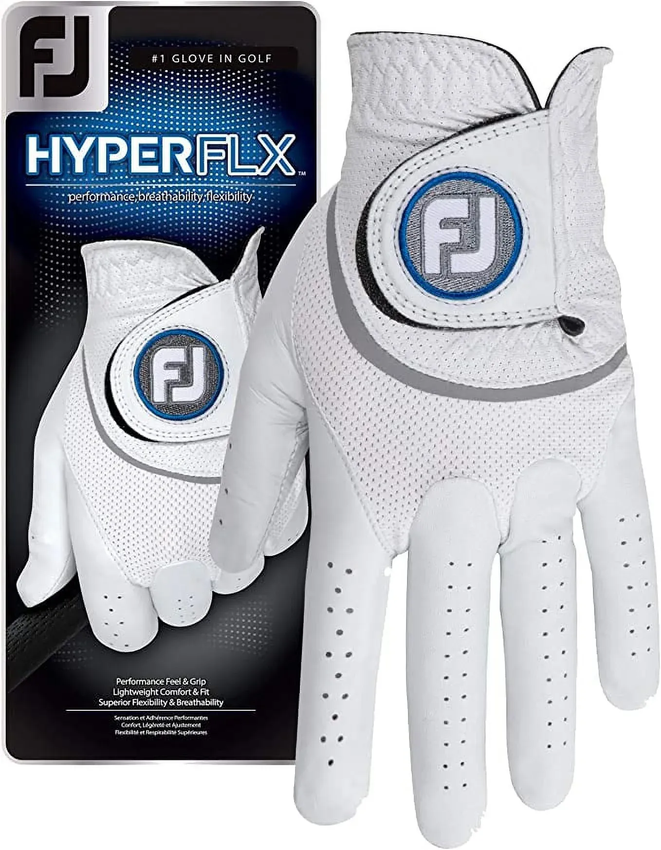 FootJoy HyperFLX Golf Glove, Men's, Large, White