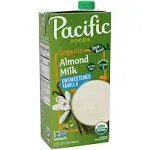 Pacific Organic Almond Milk, Vanilla - 32 fl oz carton