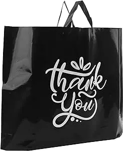 Large Thank You Bags with Handles | Plastic Shopping Bags for Small Business | Plastic Bags with Handles | Retail Bags | Boutique Bags