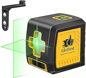 Self-Leveling Laser Level, 100Ft/30M Green Cross Line Laser Level, Lazer Level 2 line laser for Construction and picture hanging, IP54 Waterproof, 360° Magnetic Base and Battery Included