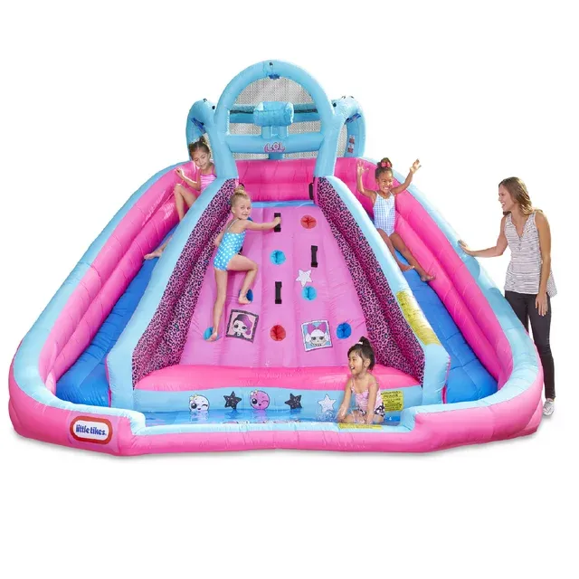 L.O.L. Surprise! Inflatable River Race Water Slide Climbing Wall Includes Blower