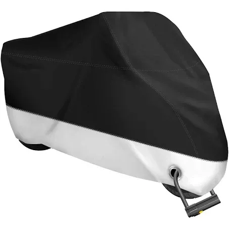 XYZCTEM All Season Black Waterproof Sun Motorcycle Cover,Fits up to 108" Motors