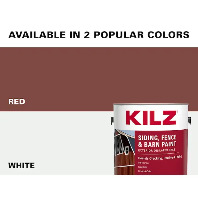 KILZ Barn and Fence Flat Red Latex Exterior Paint (1-Gallon) | 10111