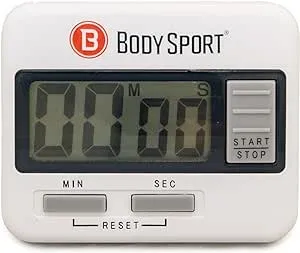 Body Sport Digital Timer – Sports Stopwatch and Countdown Timer for Fitness & Exercise Routines – Multifunctional Timer for Gym, Kitchen, Classroom, and Office Settings – Easy to Use – Battery