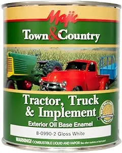 Majic Paints 8-0990-2 Town & Country Tractor, Truck & Implement Oil Base Enamel Paint, 1-Quart, White