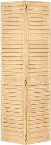 Plantation Louvered Solid Core Unfinished Wood Interior Closet Bi-Fold Door