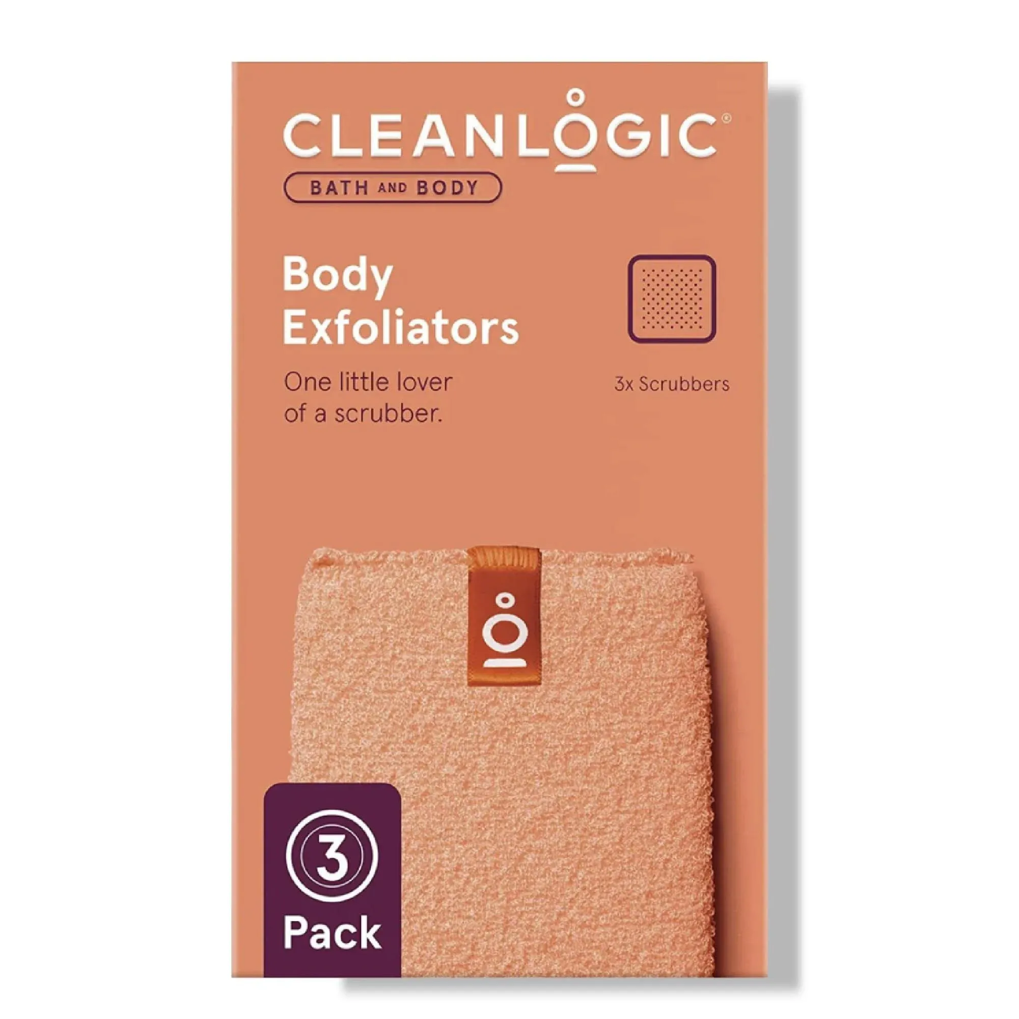 Cleanlogic Exfoliating Stretch Bath/Shower Cloth, Assorted Colors, 3 Count