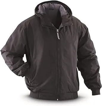 New Mens Fleece Lined Jackets w/ Hood Packable Rain Windbreaker Jacket