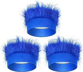 WILLBOND 3 Pack Blue Hairy Headband Troll Hair Headband Halloween Costume Party ...