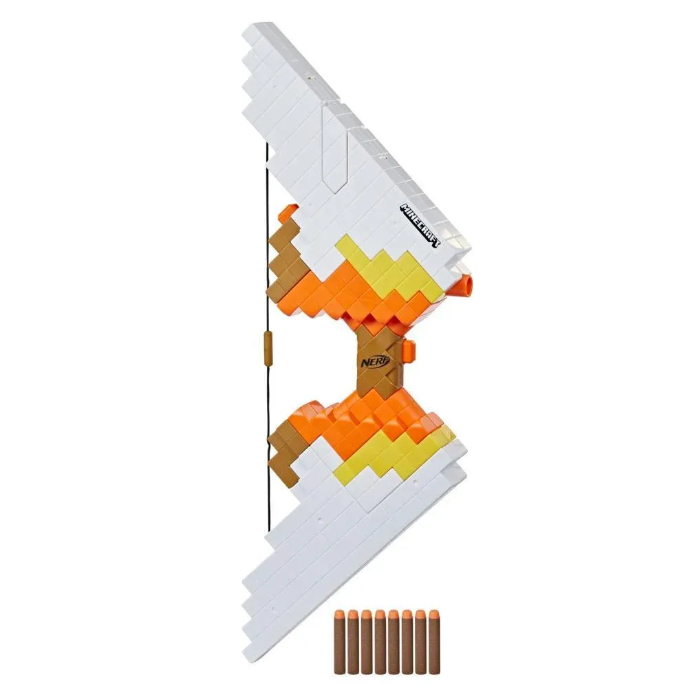 Nerf Minecraft Sabrewing Motorized Bow, Blasts Darts, 8 Nerf Elite Darts, 8-Dart Clip, Inspired by Minecraft Game Bow