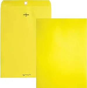 Quality Park 38736 Fashion Color Clasp Envelope, 9 x 12, 28lb, Yellow (Pack of 10)