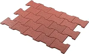 Playsafer Rubber Garden Pavers ¾” Interlocking Safety Tiles for Decks, Patios, Walkways and Gardens - 40 Tiles - 12 Sq. Ft. (Terra Cotta)