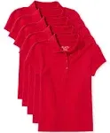 The Children's Place Girl's Short Sleeve Pique Polo, Ruby, Large