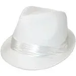 Kenny K Men's Wedding Dress Formal Fedora Hat White