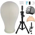 23Inch Wig Head,Wig Stand Tripod with Head,Canvas Wig Head,Wig Head Stand with T