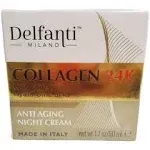 Delfanti-Milano • COLLAGEN 24K • Anti-Aging Night Cream • Face and Neck Moisturizer with pure Hyaluronic Acid • Made in Italy