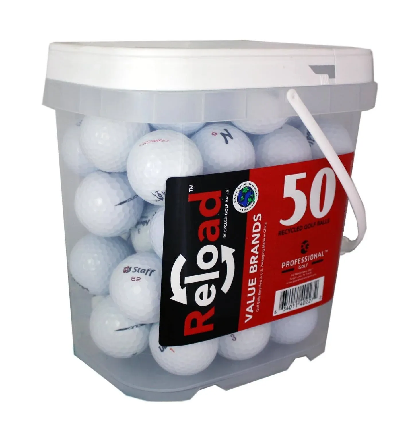 Reload 50 Recycled Value Brands Golf Balls PG Golf