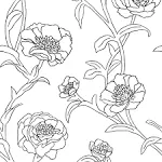 Peonies Peel and Stick Wallpaper - Black & White/Single Roll