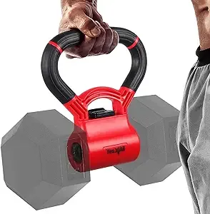 Yes4all Kettle Grip New Version - Weight Grip to Convert Dumbbells Into Kettlebells for Workouts with Capacity Up to 100 lbs