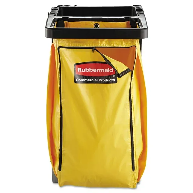 Rubbermaid Commercial Vinyl Cleaning Cart Bag, 34 gal, Yellow, 17 1/2w x 10 1/2d