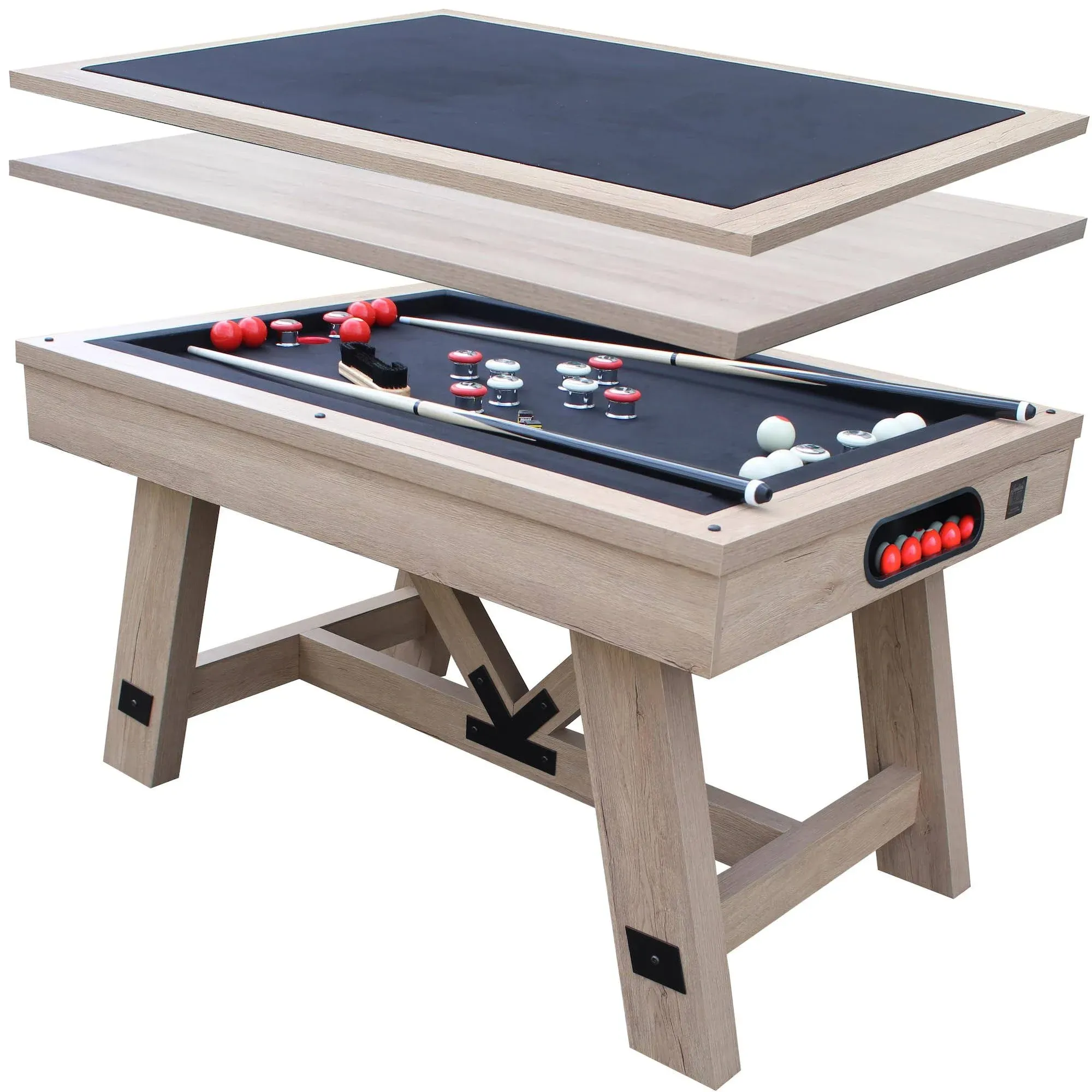 Freetime Fun Bumper Pool Table Rustic Oak