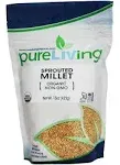 PureLiving Sprouted Organic Millet Grain Non-GMO - 15 Ounce Bag - Considered One of the Most Easily-Digestible Grains