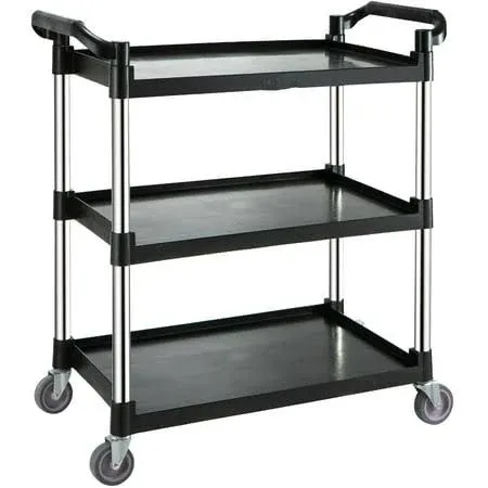 Bentism Utility Service Cart with Wheels 3-Tier Food Service Cart 154lbs Capacity, Size: 32.7 x 15.7 x 37.4 in / 83 x 40 x 95 cm