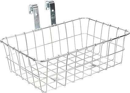 Wald 135 Front Grocery Bicycle Basket (14.5 x 9.5 x 9, Silver)