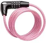 Schwinn Anti Theft Bike Lock, Pink, 5 Foot, Security Level 1 Combination Lock.