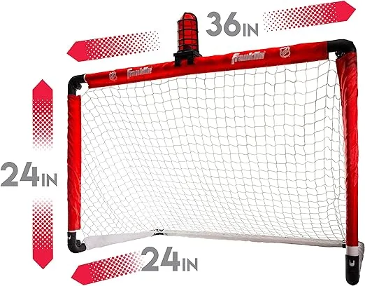 Franklin SportsFranklin Sports Carolina Hurricanes Mini Hockey Set - Knee Hockey Goal, Ball, & 2 Hockey Stick Combo Set - Mini Goal Net - NHL Official Hockey Set