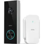 AOSU Doorbell Camera Wireless, Battery-Powered Video Doorbell with Chime, 2K Resolution, No Monthly Fees, 166° Ultra Wide Angle, 180-Day Battery Life, AI Detection, Work with Alexa & Google Assistant