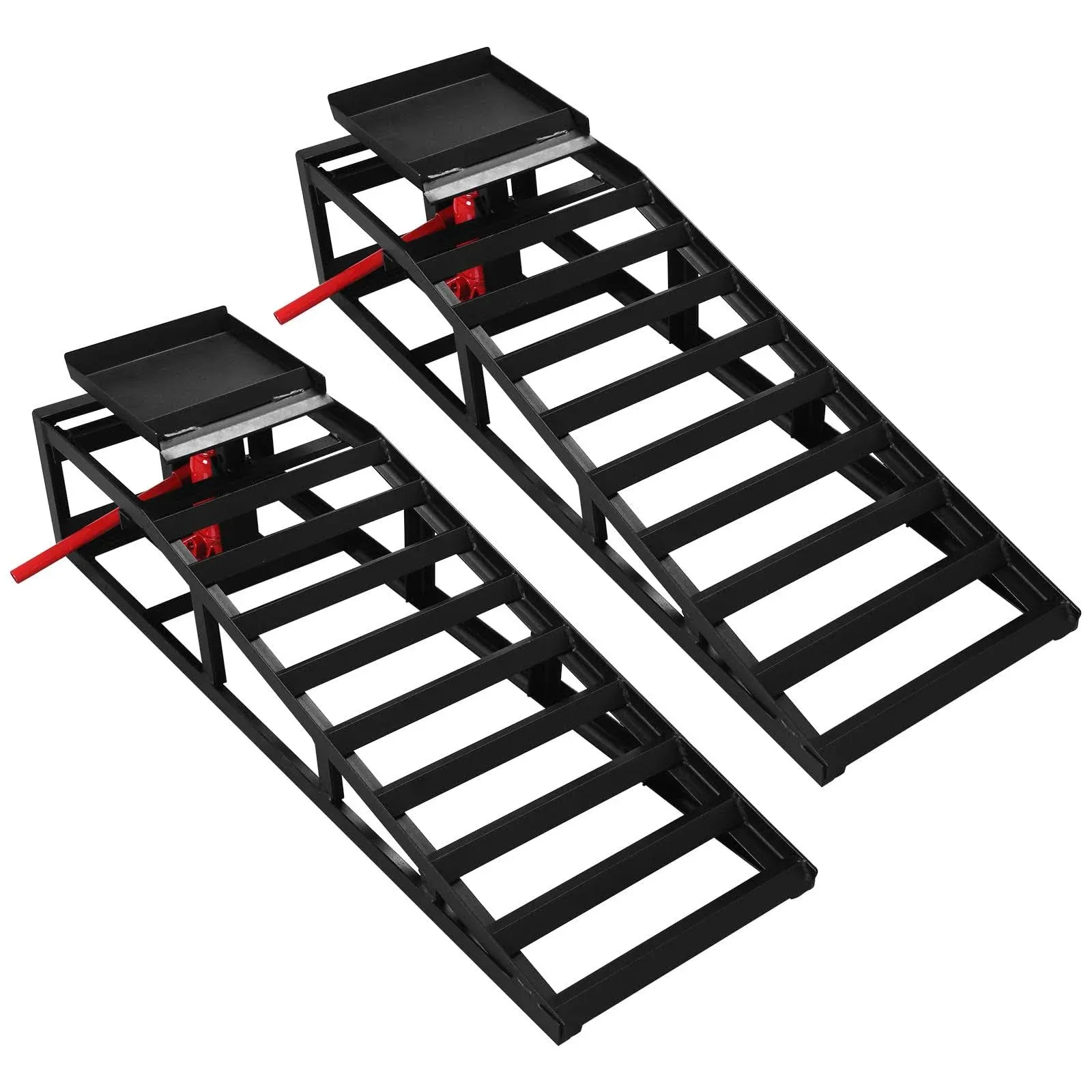 MERXENG 2 Pack Hydraulic Car Ramps Truck Ramps Lifts 5T 10000lbs Car Trailer Garage Vehicle Ramps Lifts for Car Repair