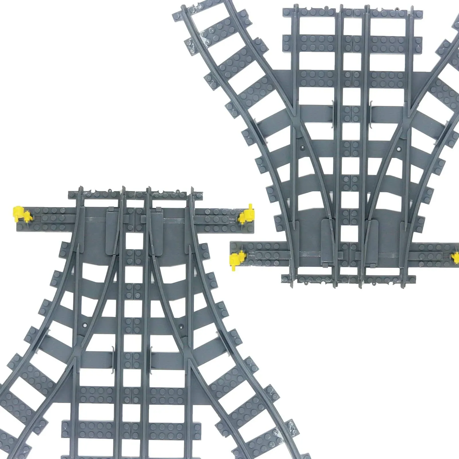 Brotex City Train Track - 2 Sets Track Switch Accessories Building Block, Road Flexible Rails Bricks Toys